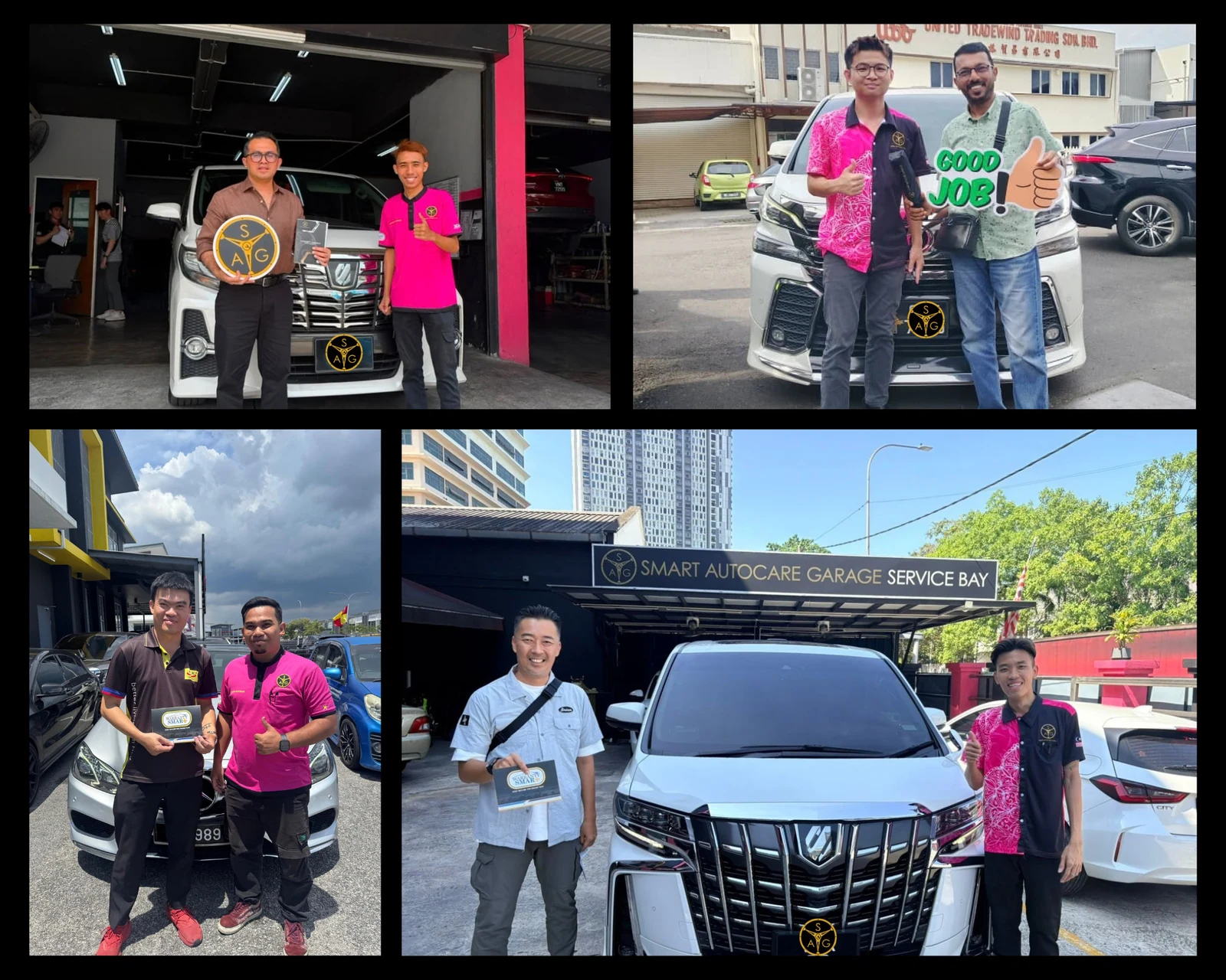 Customer collecting a serviced vehicle from SAG